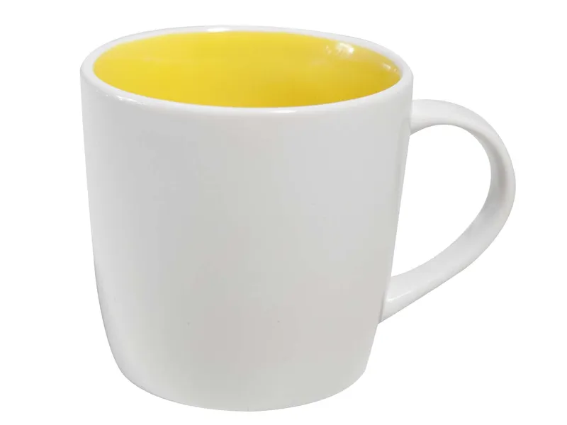 Keramiktasse "ENNIA" weiß/gelb – Produktbild 1 von 1