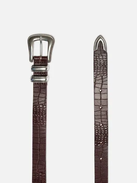 Nudie Jeans Nudie Jeans Western Faux Croco Belt, Burgundy (rot), – Produktbild 2 von 3