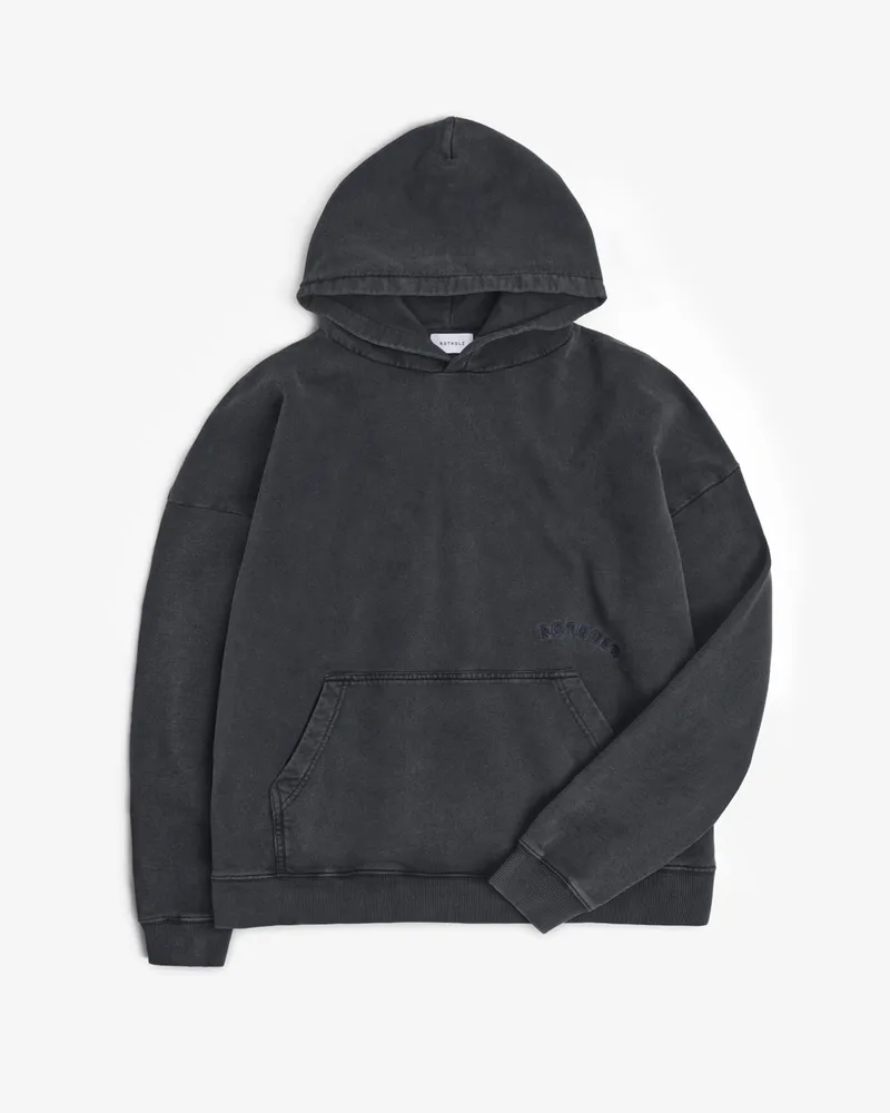 Rotholz Rotholz Herren vegan Hoodie Logo Washed Black, Schwarz, – Produktbild 1 von 2