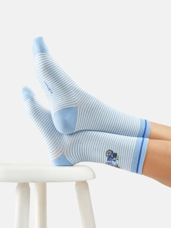 Thought Socken Modell: Bloom & Ride, Periwinkle blue, – Produktbild 1 von 1