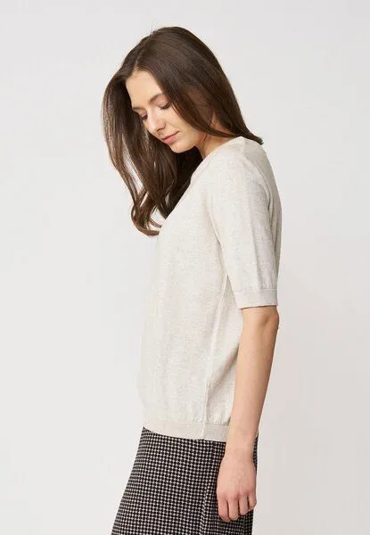 LANA Organic LANA Organic Damenpullover aus Bio Baumwolle, Modell Alisa, Light sand melange, – Produktbild 4 von 4
