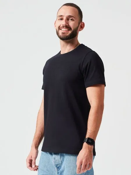 COREBASE COREBASE T-Shirt aus 100 % Bio-Baumwolle, 300 g/m², Schwarz, – Produktbild 2 von 8
