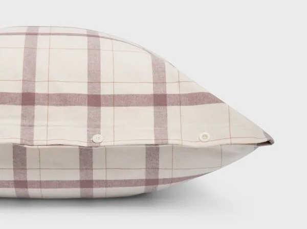 Yumeko Yumeko Kissenbezug aus Velvet Flanell, Mauve check, – Produktbild 3 von 3