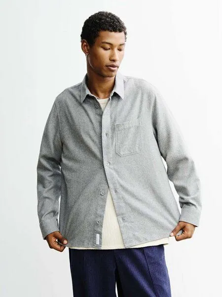 Rotholz Rotholz Hemd - Flannel Casual Shirt - aus Biobaumwolle, Light grey (grau), – Produktbild 1 von 4