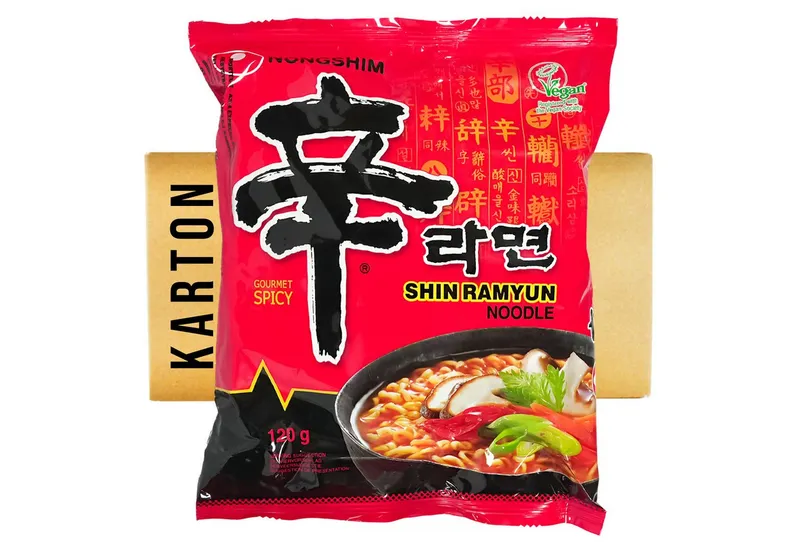 Nong Shim Fertiggericht Nong Shim Shin Ramyun Ramen Nudeln scharf 20x120g, 30 x – Produktbild 1 von 2