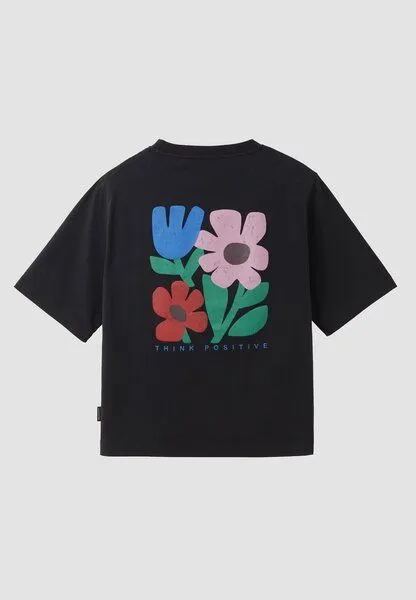 recolution Damen T-Shirt aus Bio-Baumwolle - AZOLLA THINK POSITIVE - recolution, Black (schwarz), – Produktbild 1 von 2