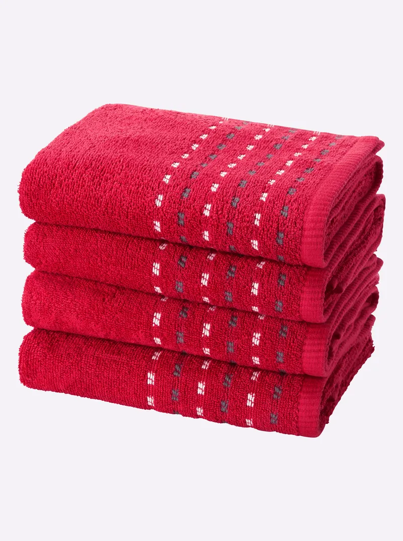 wäschepur Handtuch rot, Rot, – Produktbild 2 von 3