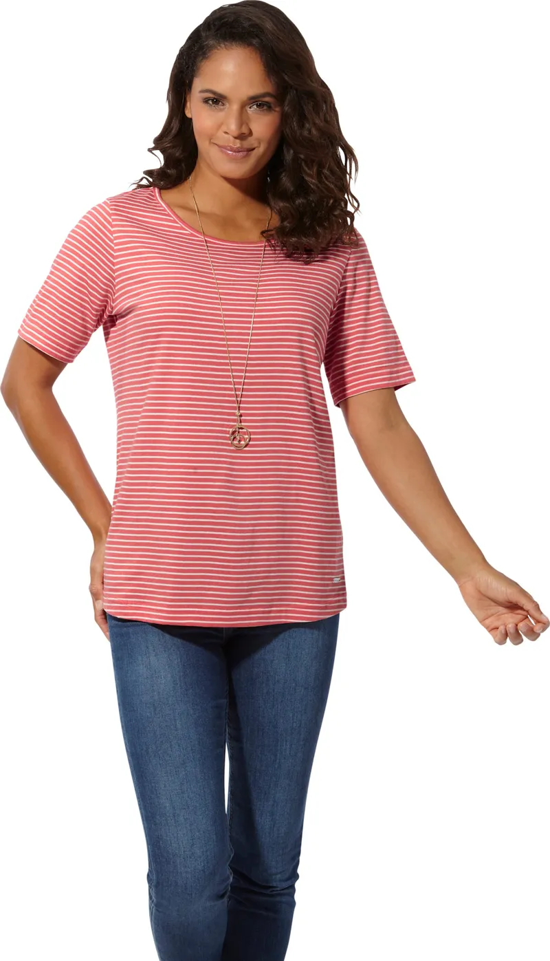 Witt Ringelshirt koralle-ecru-geringelt, Koralle-ecru-geringelt, – Produktbild 2 von 2