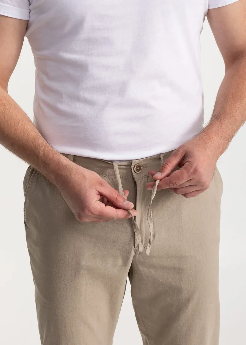 De IONESCU De IONESCU Herren vegan Hose Moldoveanu, Beige, – Produktbild 1 von 2