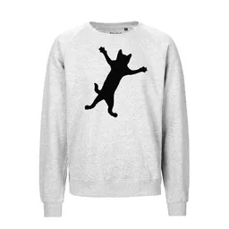HANDGEDRUCKT HANDGEDRUCKT "Klammerkatze" Unisex Sweatshirt aus reiner Biobaumwolle (kbA) – Produktbild 1 von 1