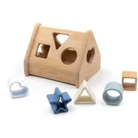 Bamboom Steckspiel aus Bambusholz mit 5 Silikonformen blau Maße 17 x 13,5 x 13 cm – Produktbild 1 von 1
