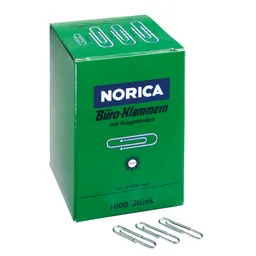 Norica Norica Büroklammern 32 mm, silber, Eisendraht verzinkt, 1.000 Stk. – Produktbild 1 von 1