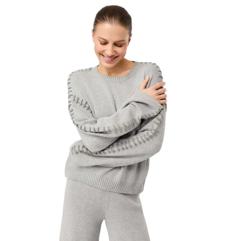 mandala Pull ample gestrickt Damen Mandala, Gris, – Produktbild 1 von 1