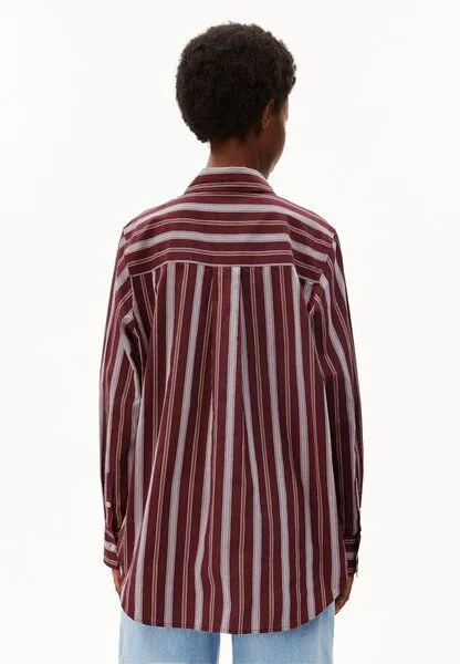 ARMEDANGELS ARMEDANGELS STRIPE Damen Bluse aus 100% Bio-Baumwolle, Velvet red-amberwood, – Produktbild 2 von 4
