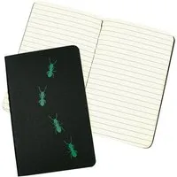 HANDGEDRUCKT HANDGEDRUCKT "Ameisen" schwarzes Notizheft, ca. A6 liniert – Produktbild 1 von 1