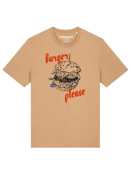 watapparel watapparel T-Shirt Unisex Burger please, Latte, – Produktbild 2 von 4
