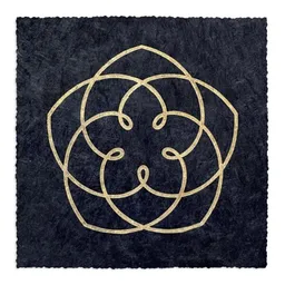 Veskor Cassiopeia Veskor Cassiopeia VENUS FLOWER Heilige Geometrie Linoldruck | 16 × 16 cm | Gold auf Schwarz – Produktbild 1 von 1