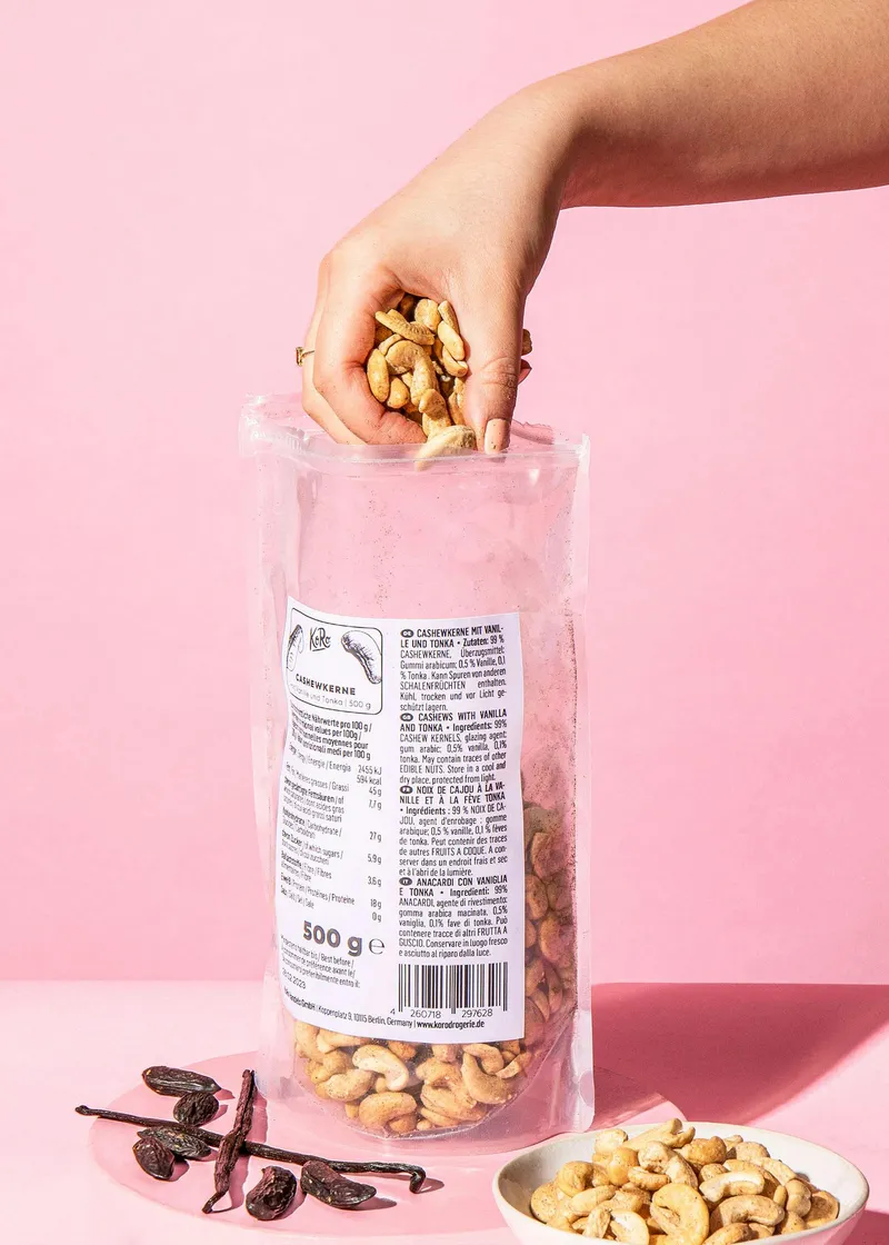 KoRo Cashewkerne mit Vanille und Tonka 500 g – Produktbild 5 von 5