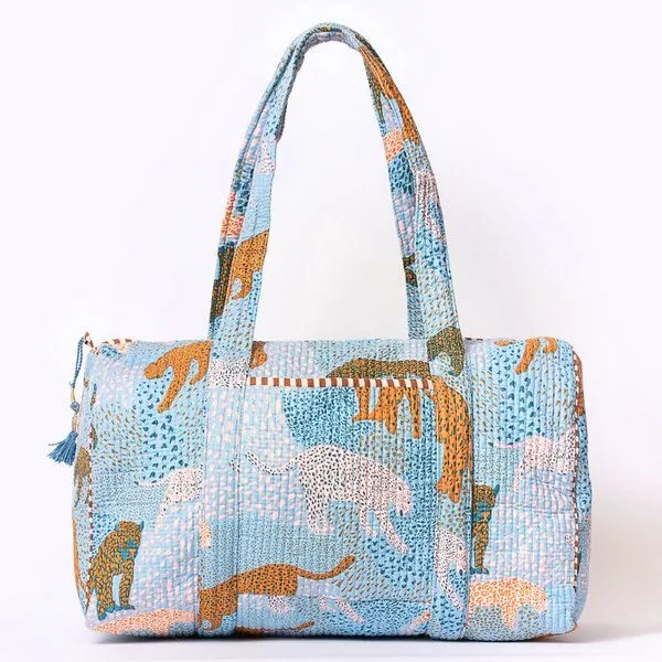 KIKOONI KIKOONI handgefertigte große Baumwolltasche "K. Shopper", Lucky leo blue, – Produktbild 4 von 4
