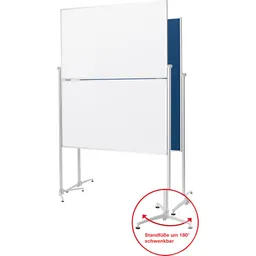 magnetoplan magnetoplan Moderationswand klappbar mit Alu-Fuß Filz grau – Produktbild 1 von 1