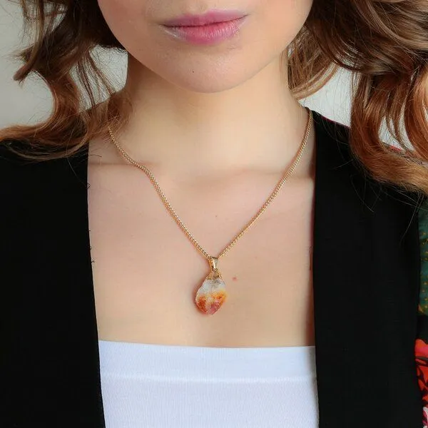 Crystal and Sage Crystal and Sage Halskette mit Zitrin Anhänger vergoldet, Gold, – Produktbild 2 von 2