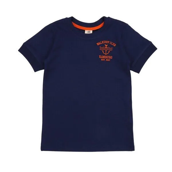 Walkiddy Walkiddy Kleinkinder T-Shirt GOTS-zertifiziert aus Bio-Baumwolle dunkelblau „Blue Depths“, Blau, – Produktbild 1 von 2