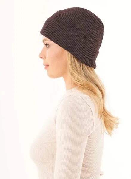 ORGANICATION ORGANICATION Unisex Strick-Beanie aus Bio-Baumwolle, Braun(espresso), – Produktbild 2 von 4