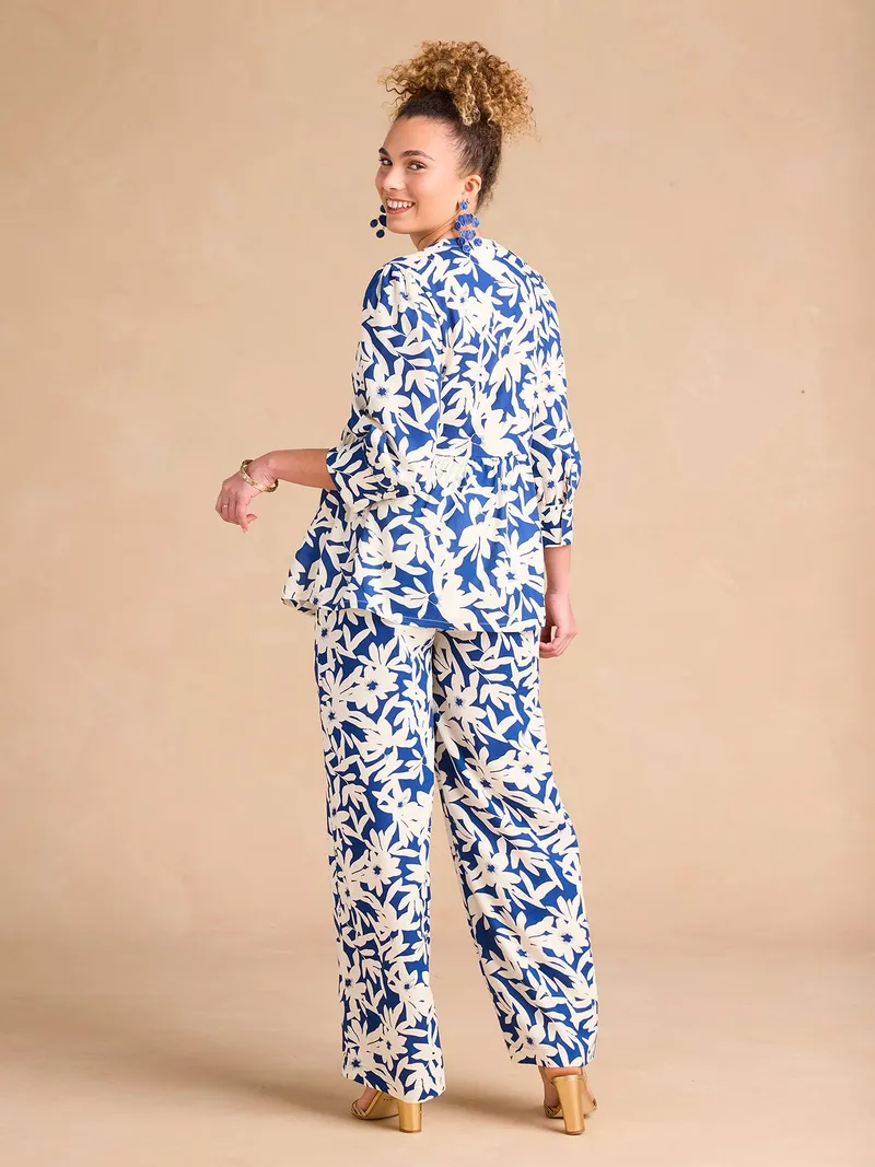 Envie De Fraise Weite Umstandshose mit Blumenprint ENVIE DE FRAISE, Königsblau, – Produktbild 4 von 4