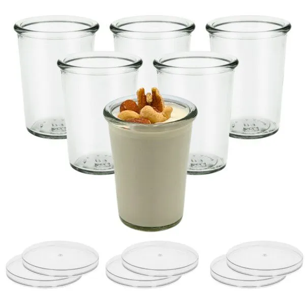 mikken mikken 6er Set Dessertgläser 150 ml Joghurtgläser Bechergläser mit Frischhaltedeckel – Produktbild 1 von 4