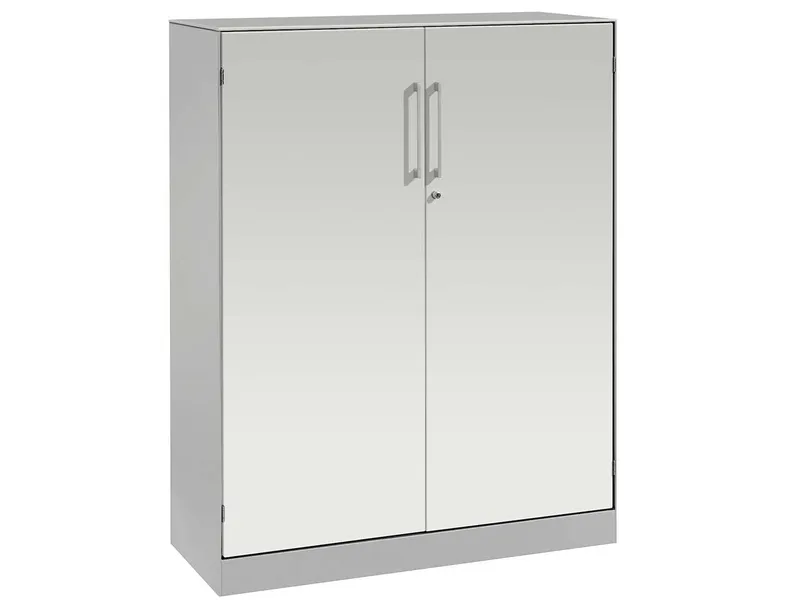 Flügeltürenschrank "CONTACT", Höhe 131 cm (BxT) 80 x 43,5, Silber, – Produktbild 1 von 1