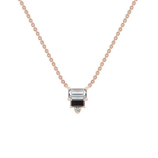 Eppi Eppi Kette mit Anhänger mit einem Moissanit und Salt and Pepper Diamanten Ivano, Rosa, – Produktbild 1 von 4