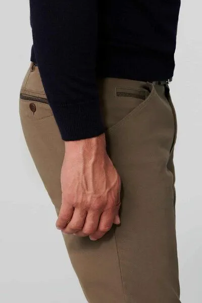 Meyer MEYER Flammé Double-Dyed Baumwoll-Chino, Braun (taupe), – Produktbild 6 von 7