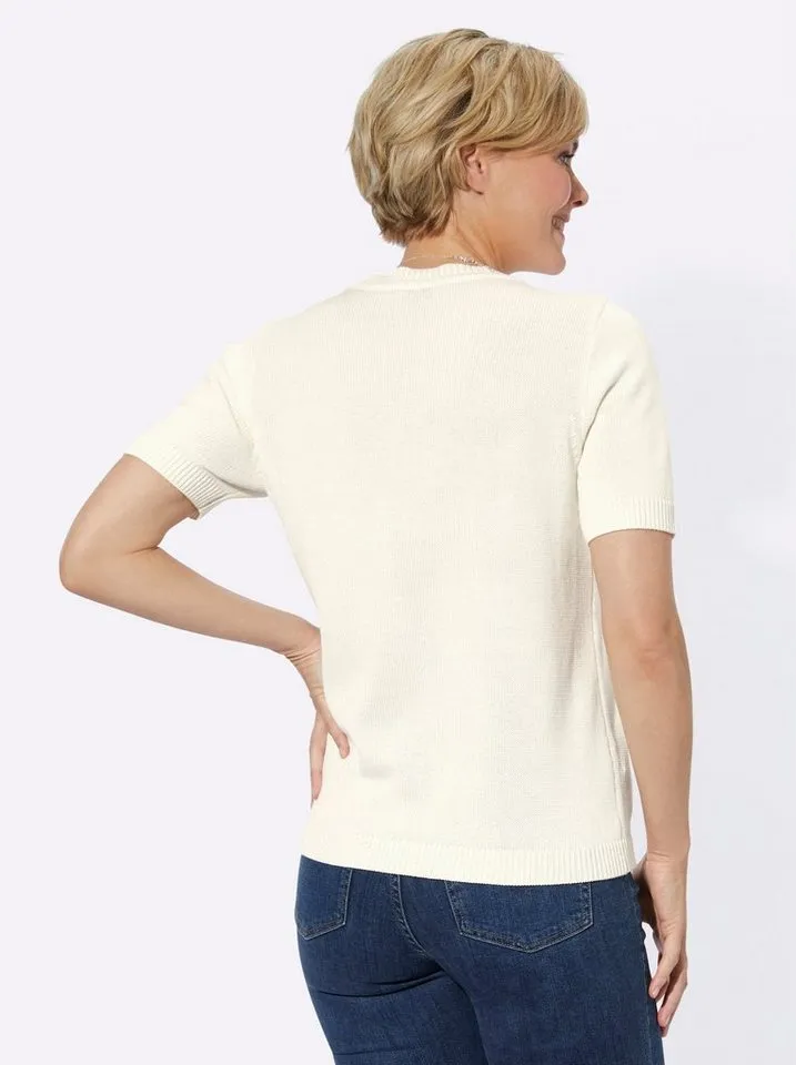 Witt Witt Strickpullover Pullover Kurzarm Jersey, Beige, – Produktbild 2 von 3