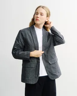 Rotholz Rotholz Damen vegan Kimono-Blazer Grau Meliert – Produktbild 1 von 1