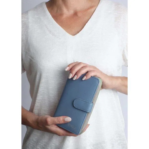 Vargu Vargu Echtleder Geldbörse SABA 1-A, Sky blue - sage green, – Produktbild 3 von 4