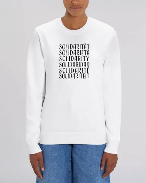 Human Family Human Family Bio Unisex Rundhals-Sweatshirt - "Switch - Solidarity", Weiss, – Produktbild 3 von 4