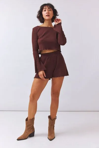 Baìge the Label Baìge the Label Baramee Short mit Rollsaum, Chocolate, – Produktbild 1 von 4