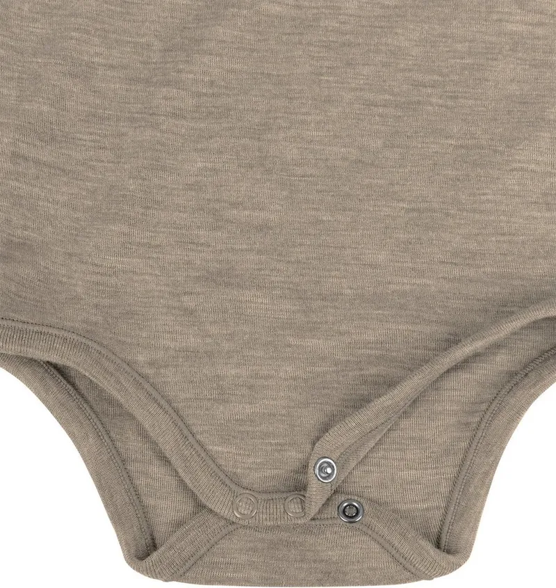 normani Kurzarmbody Baby Merino Body Kurzarm Tauranga 100 % Merino Short Sleeve Strampler- OEKO-Tex Standard 100, Beige, – Produktbild 1 von 5