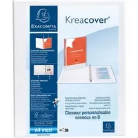 10 Exacompta Ringbücher "Kreacover", DIN A4 Maxi, 4 Ringe 25 mm, RB 47 mm, 2 Taschen, weiß – Produktbild 1 von 1