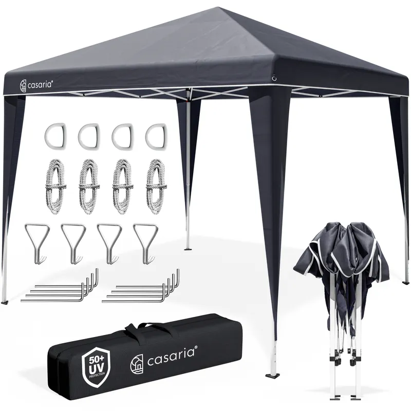 Casaria® Faltpavillon 3x3m Pop-Up Anthrazit Schnellaufbau UV-Schutz 50+ wasserdicht stabil, Anthrazit, – Produktbild 1 von 2