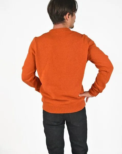 Aatise Aatise Rundhals Herrenpullover Zyclos aus recycelter Wolle, Orange, – Produktbild 3 von 4