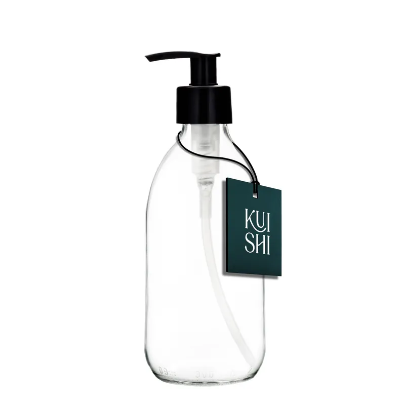Pumpflasche aus klarem Glas – Produktbild 2 von 3