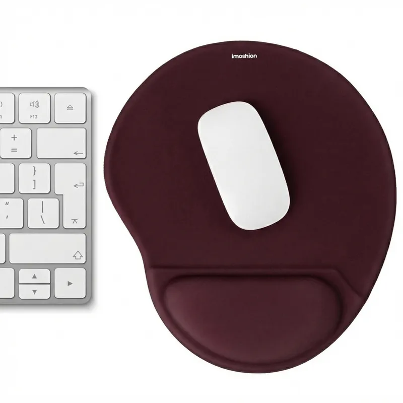 imoshion imoshion Ergonomisches Mauspad - Mauspad mit Handgelenkstütze - 30 x 25 cm, Dunkelrot, – Produktbild 1 von 1