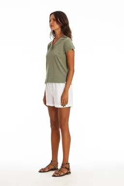 RAVENS VIEW IBIZA RAVENS VIEW IBIZA Damen vegan Polo T-Shirt Alexa Khaki Grün – Produktbild 1 von 1