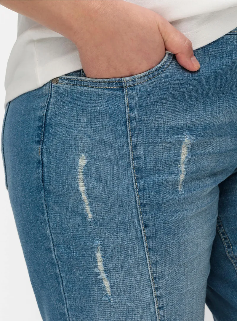 sheego Jeansbermudas, Light blue-denim, – Produktbild 1 von 3