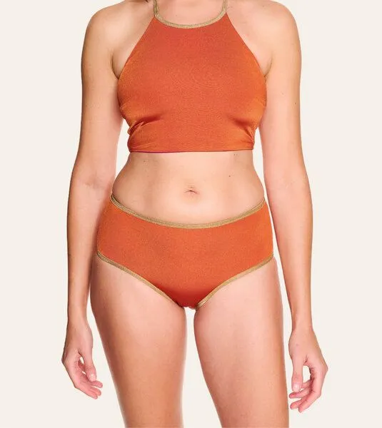 MYMARINI MYMARINI Wendbare Shorts Shine mit Shape-Effect aus ECONYL, Papaya-cassis, – Produktbild 1 von 4