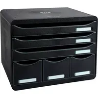 Exacompta Exacompta Schubladenbox Storebox "Glossy", DIN A4+, 6 Schubladen offen, schwarz – Produktbild 3 von 3