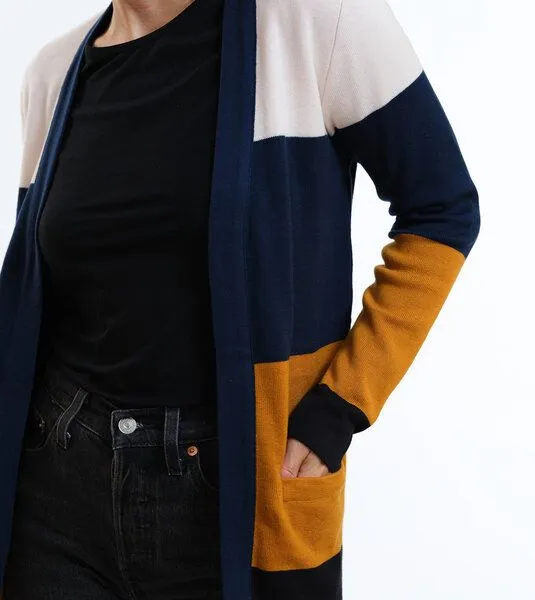 Gary Mash GARY MASH Long-Cardigan Alamo aus Biobaumwolle, Blockstreifen (mehrfarbig), – Produktbild 4 von 4
