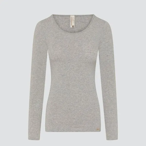 comazo|earth comazo|earth Fairtrade Basic Shirt langarm | GOTS zertifiziert, Grau-melange, – Produktbild 2 von 3