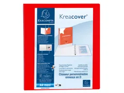 Exacompta 10 Exacompta Ringbücher "Kreacover", DIN A4 Maxi, 4 Ringe 40 mm, RB 64 mm, rot – Produktbild 1 von 1